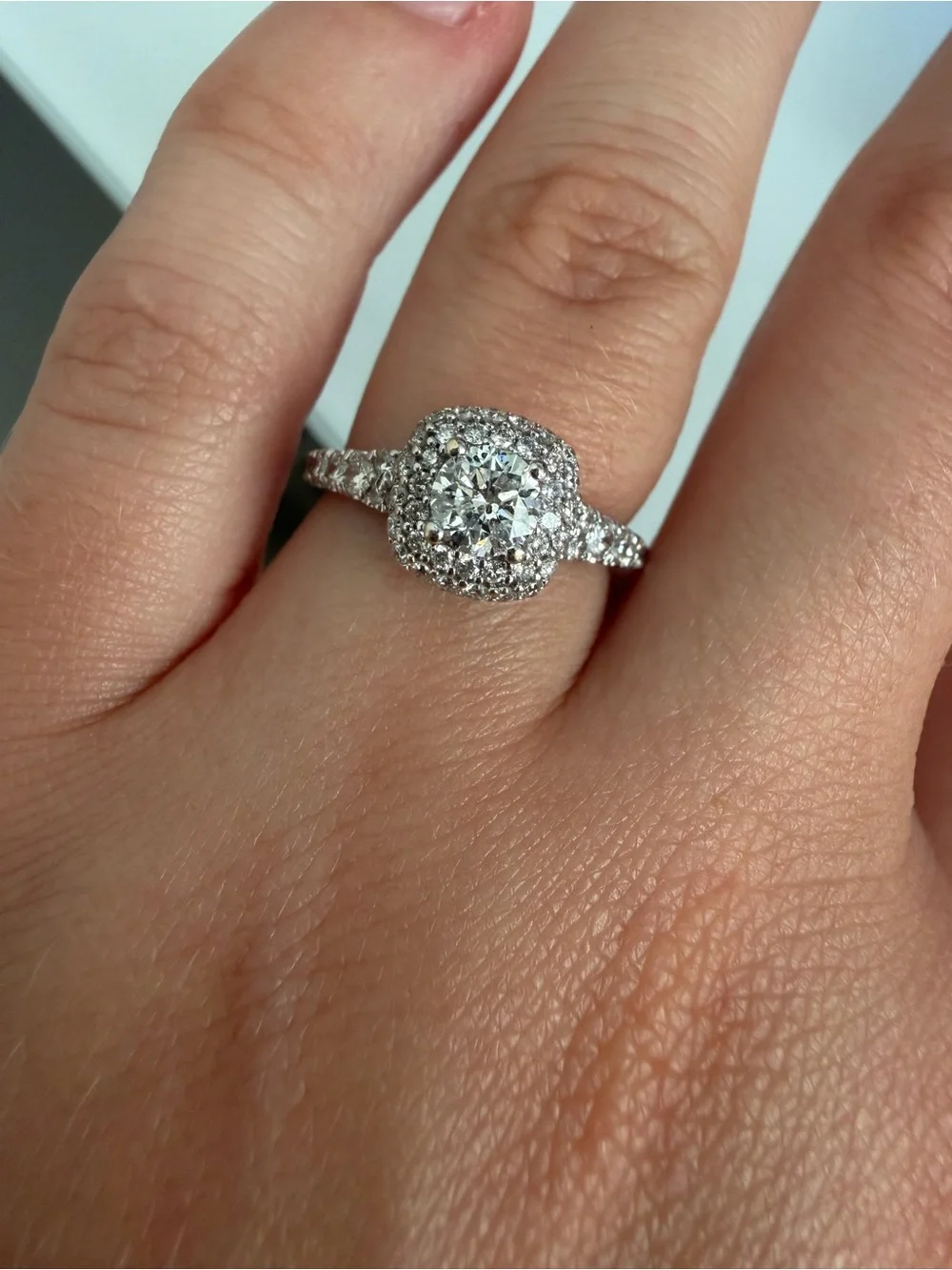 14K White Gold Diamond Engagement Ring